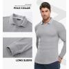 imageJMIERR Mens Casual Buttonless Polo Shirt Long Sleeve V Neck Ribbed Knit Golf ShirtsA Light Grey