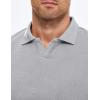 imageJMIERR Mens Casual Buttonless Polo Shirt Long Sleeve V Neck Ribbed Knit Golf ShirtsA Light Grey