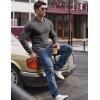 imageJMIERR Mens Casual Buttonless Polo Shirt Long Sleeve V Neck Ribbed Knit Golf ShirtsA Medium Grey