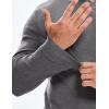 imageJMIERR Mens Casual Buttonless Polo Shirt Long Sleeve V Neck Ribbed Knit Golf ShirtsA Medium Grey