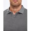imageJMIERR Mens Casual Buttonless Polo Shirt Long Sleeve V Neck Ribbed Knit Golf ShirtsA Medium Grey