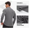 imageJMIERR Mens Casual Buttonless Polo Shirt Long Sleeve V Neck Ribbed Knit Golf ShirtsA Medium Grey