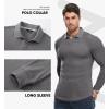 imageJMIERR Mens Casual Buttonless Polo Shirt Long Sleeve V Neck Ribbed Knit Golf ShirtsA Medium Grey