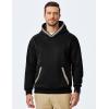 imageJMIERR Mens Hoodies Pullover Casual Cotton Fleece Hooded Sweatshirts Long Sleeve ShirtsBlack