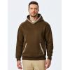 imageJMIERR Mens Hoodies Pullover Casual Cotton Fleece Hooded Sweatshirts Long Sleeve ShirtsBrown