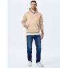 imageJMIERR Mens Hoodies Pullover Casual Cotton Fleece Hooded Sweatshirts Long Sleeve ShirtsKhaki