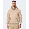 imageJMIERR Mens Hoodies Pullover Casual Cotton Fleece Hooded Sweatshirts Long Sleeve ShirtsKhaki