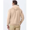 imageJMIERR Mens Hoodies Pullover Casual Cotton Fleece Hooded Sweatshirts Long Sleeve ShirtsKhaki