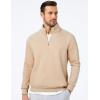 imageJMIERR Mens Quarter Zip Pullover Polo Sweater Mock Neck Long Sleeve Lightweight Fleece SweatshirtsApricot