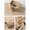 imageJMIERR Mens Quarter Zip Pullover Polo Sweater Mock Neck Long Sleeve Lightweight Fleece SweatshirtsApricot