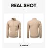imageJMIERR Mens Quarter Zip Pullover Polo Sweater Mock Neck Long Sleeve Lightweight Fleece SweatshirtsApricot