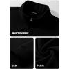 imageJMIERR Mens Quarter Zip Pullover Polo Sweater Mock Neck Long Sleeve Lightweight Fleece SweatshirtsBlack