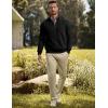 imageJMIERR Mens Quarter Zip Pullover Polo Sweater Mock Neck Long Sleeve Lightweight Fleece SweatshirtsBlack