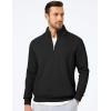 imageJMIERR Mens Quarter Zip Pullover Polo Sweater Mock Neck Long Sleeve Lightweight Fleece SweatshirtsBlack