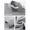 imageJMIERR Mens Quarter Zip Pullover Polo Sweater Mock Neck Long Sleeve Lightweight Fleece SweatshirtsLight Grey