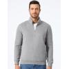 imageJMIERR Mens Quarter Zip Pullover Polo Sweater Mock Neck Long Sleeve Lightweight Fleece SweatshirtsLight Grey