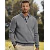 imageJMIERR Mens Quarter Zip Pullover Polo Sweater Mock Neck Long Sleeve Lightweight Fleece SweatshirtsMedium Grey