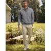 imageJMIERR Mens Quarter Zip Pullover Polo Sweater Mock Neck Long Sleeve Lightweight Fleece SweatshirtsMedium Grey