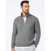 imageJMIERR Mens Quarter Zip Pullover Polo Sweater Mock Neck Long Sleeve Lightweight Fleece SweatshirtsMedium Grey