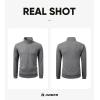 imageJMIERR Mens Quarter Zip Pullover Polo Sweater Mock Neck Long Sleeve Lightweight Fleece SweatshirtsMedium Grey