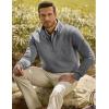 imageJMIERR Mens Quarter Zip Pullover Polo Sweater Mock Neck Long Sleeve Lightweight Fleece SweatshirtsMedium Grey