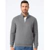 imageJMIERR Mens Quarter Zip Pullover Polo Sweater Mock Neck Long Sleeve Lightweight Fleece SweatshirtsMedium Grey