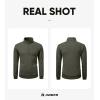 imageJMIERR Mens Quarter Zip Pullover Polo Sweater Mock Neck Long Sleeve Lightweight Fleece SweatshirtsMoss Green