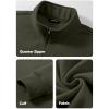 imageJMIERR Mens Quarter Zip Pullover Polo Sweater Mock Neck Long Sleeve Lightweight Fleece SweatshirtsMoss Green