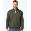 imageJMIERR Mens Quarter Zip Pullover Polo Sweater Mock Neck Long Sleeve Lightweight Fleece SweatshirtsMoss Green