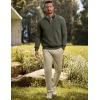 imageJMIERR Mens Quarter Zip Pullover Polo Sweater Mock Neck Long Sleeve Lightweight Fleece SweatshirtsMoss Green