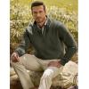imageJMIERR Mens Quarter Zip Pullover Polo Sweater Mock Neck Long Sleeve Lightweight Fleece SweatshirtsMoss Green