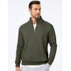 imageJMIERR Mens Quarter Zip Pullover Polo Sweater Mock Neck Long Sleeve Lightweight Fleece SweatshirtsMoss Green