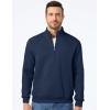 imageJMIERR Mens Quarter Zip Pullover Polo Sweater Mock Neck Long Sleeve Lightweight Fleece SweatshirtsNavy Blue