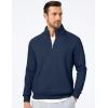 imageJMIERR Mens Quarter Zip Pullover Polo Sweater Mock Neck Long Sleeve Lightweight Fleece SweatshirtsNavy Blue