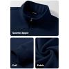 imageJMIERR Mens Quarter Zip Pullover Polo Sweater Mock Neck Long Sleeve Lightweight Fleece SweatshirtsNavy Blue