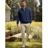 imageJMIERR Mens Quarter Zip Pullover Polo Sweater Mock Neck Long Sleeve Lightweight Fleece SweatshirtsNavy Blue