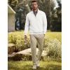 imageJMIERR Mens Quarter Zip Pullover Polo Sweater Mock Neck Long Sleeve Lightweight Fleece SweatshirtsWhite