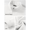 imageJMIERR Mens Quarter Zip Pullover Polo Sweater Mock Neck Long Sleeve Lightweight Fleece SweatshirtsWhite