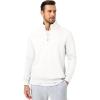 imageJMIERR Mens Quarter Zip Pullover Polo Sweater Mock Neck Long Sleeve Lightweight Fleece SweatshirtsWhite