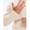 imageJMIERR Mens Casual Buttonless Polo Shirt Long Sleeve V Neck Ribbed Knit Golf ShirtsA Beige White