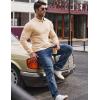 imageJMIERR Mens Casual Buttonless Polo Shirt Long Sleeve V Neck Ribbed Knit Golf ShirtsA Beige White