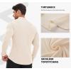 imageJMIERR Mens Casual Buttonless Polo Shirt Long Sleeve V Neck Ribbed Knit Golf ShirtsA Beige White