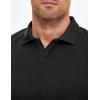 imageJMIERR Mens Casual Buttonless Polo Shirt Long Sleeve V Neck Ribbed Knit Golf ShirtsA Black