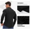 imageJMIERR Mens Casual Buttonless Polo Shirt Long Sleeve V Neck Ribbed Knit Golf ShirtsA Black