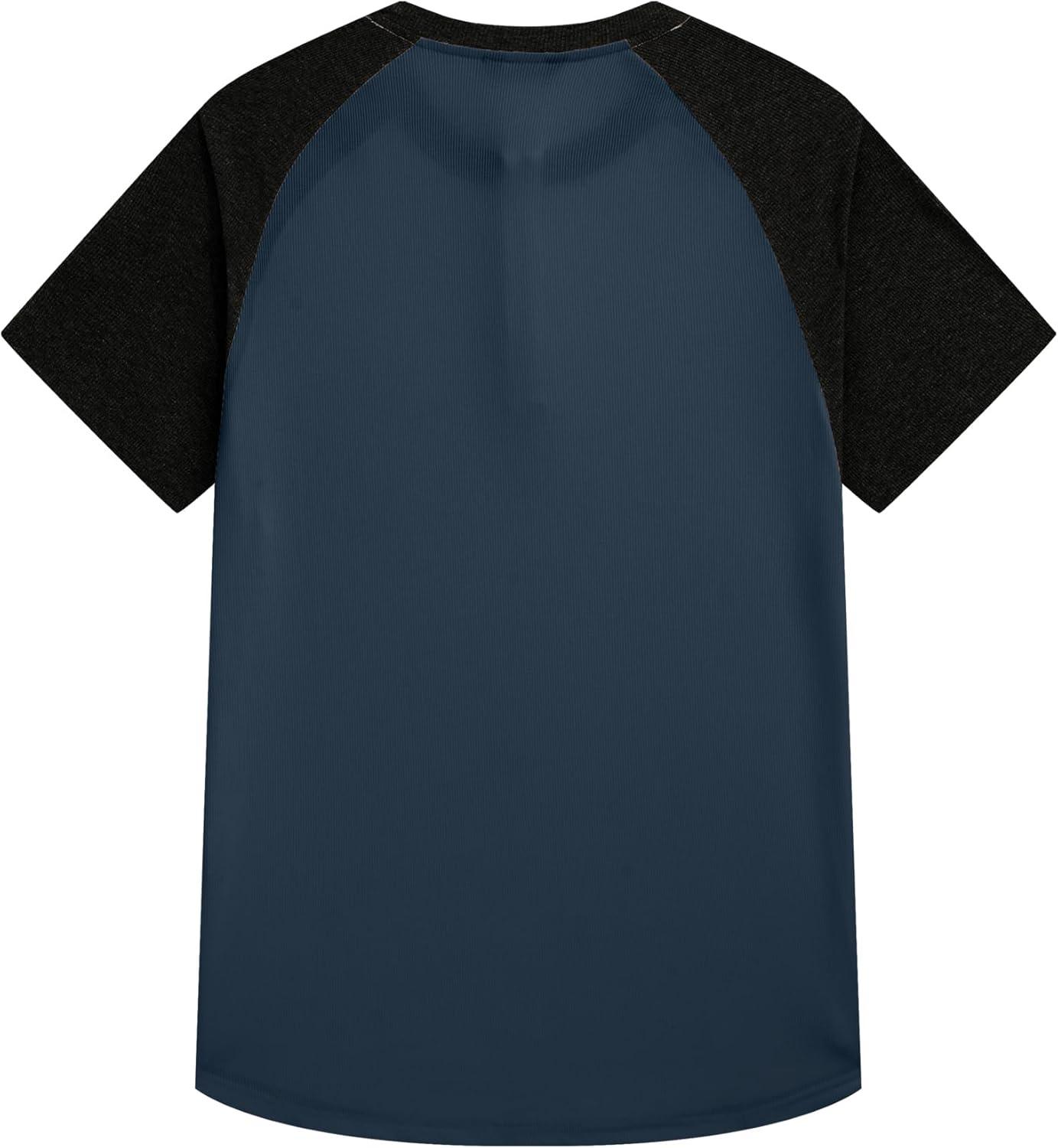 imageJMIERR Mens Muscle Slim Henley Shirts Crewneck Longline TShirt Gym Workout Athletic Shirt Tees with ButtonT Blue  Black