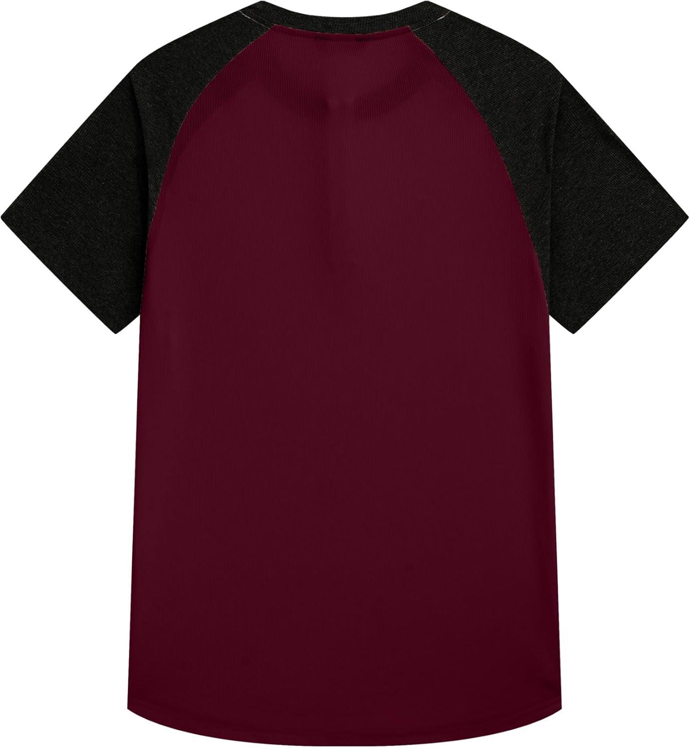 imageJMIERR Mens Muscle Slim Henley Shirts Crewneck Longline TShirt Gym Workout Athletic Shirt Tees with ButtonT Red  Black