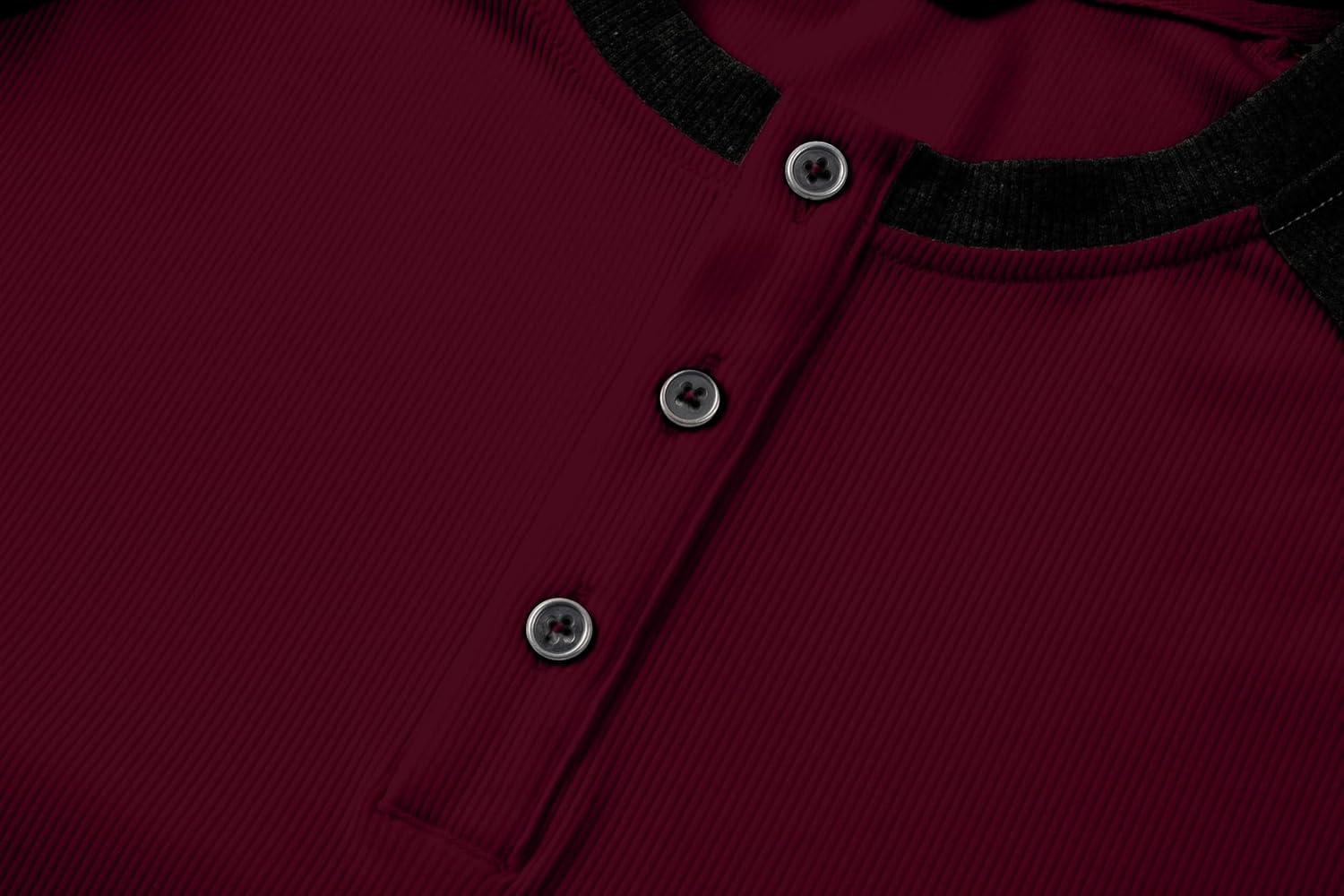 imageJMIERR Mens Muscle Slim Henley Shirts Crewneck Longline TShirt Gym Workout Athletic Shirt Tees with ButtonT Red  Black