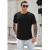 imageJMIERR Mens Muscle Slim Henley Shirts Crewneck Longline TShirt Gym Workout Athletic Shirt Tees with ButtonPackblackBlack