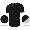 imageJMIERR Mens Muscle Slim Henley Shirts Crewneck Longline TShirt Gym Workout Athletic Shirt Tees with ButtonPackblackBlack