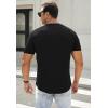 imageJMIERR Mens Muscle Slim Henley Shirts Crewneck Longline TShirt Gym Workout Athletic Shirt Tees with ButtonPackblackBlack